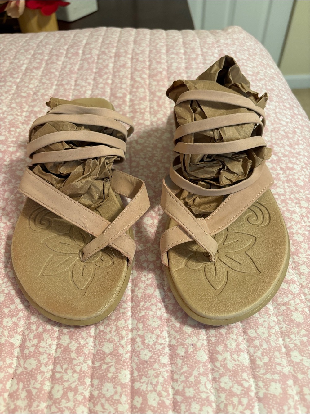 boc Lace-Up Strappy Sandals in Taupe